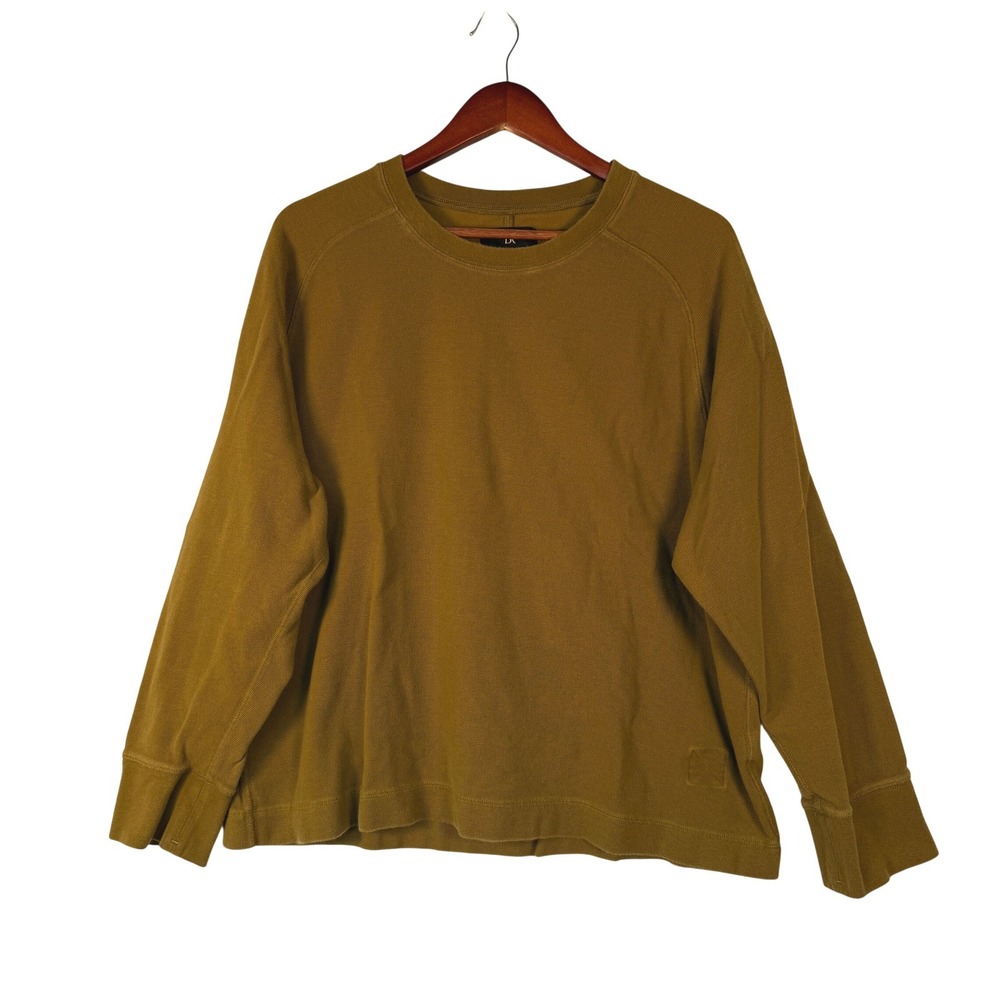 Banana Republic Mens XL Brown Waffle Knit Thermal Long Sleeve Crew Neck Shirt